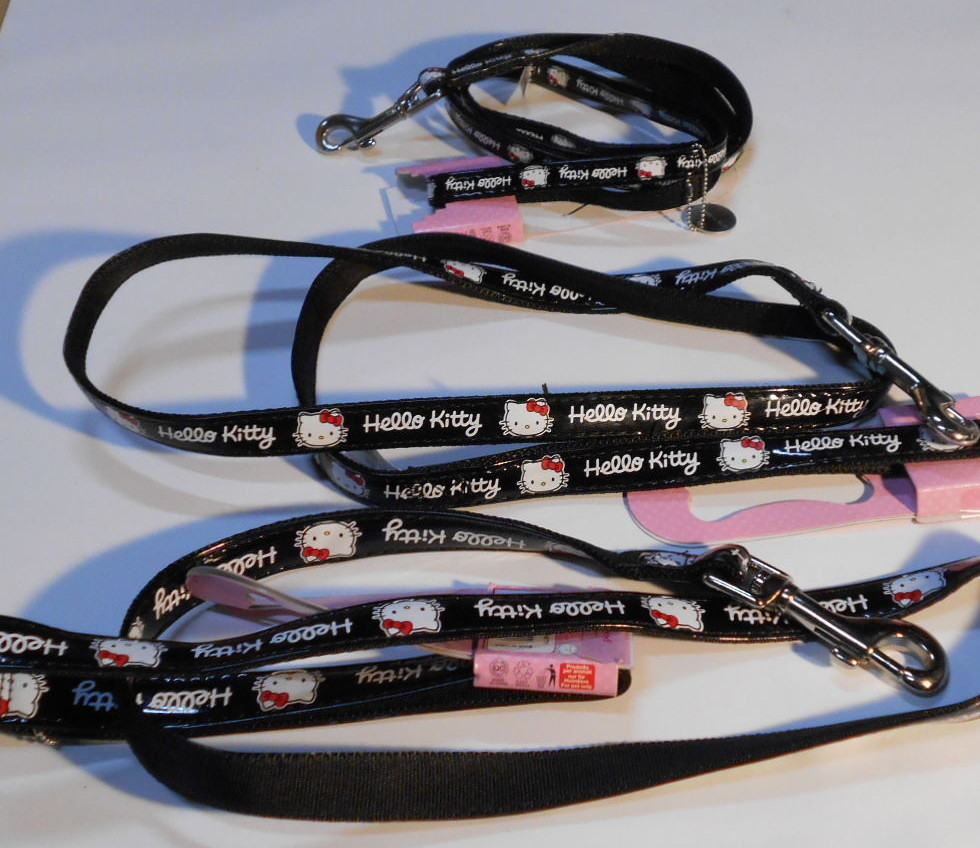 1 New Black Hello Kitty Nylon Dog Pet Leash