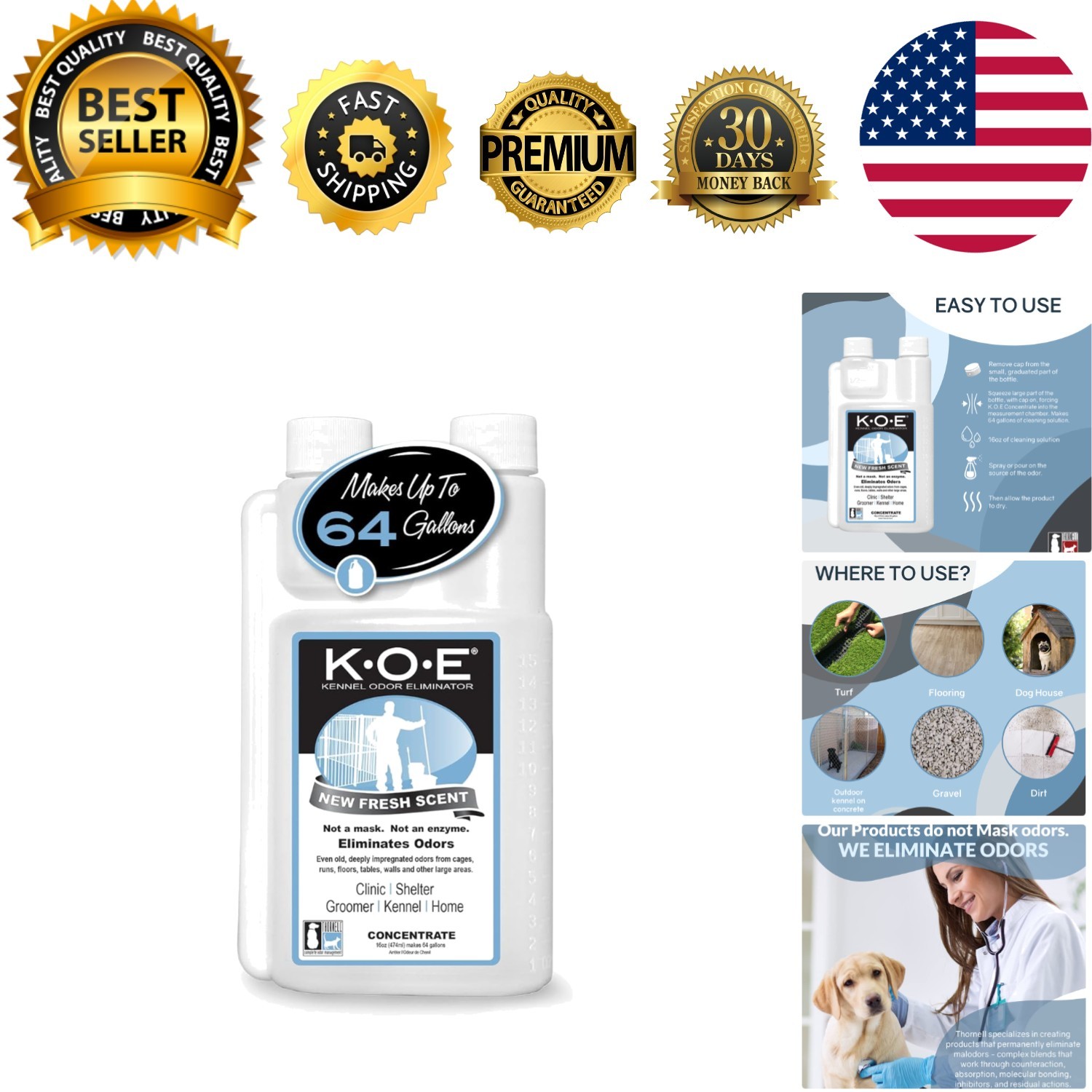K.O.E Safeguard 16 oz Concentrate – Non-Enzymatic Odor Remover, Biodegradable