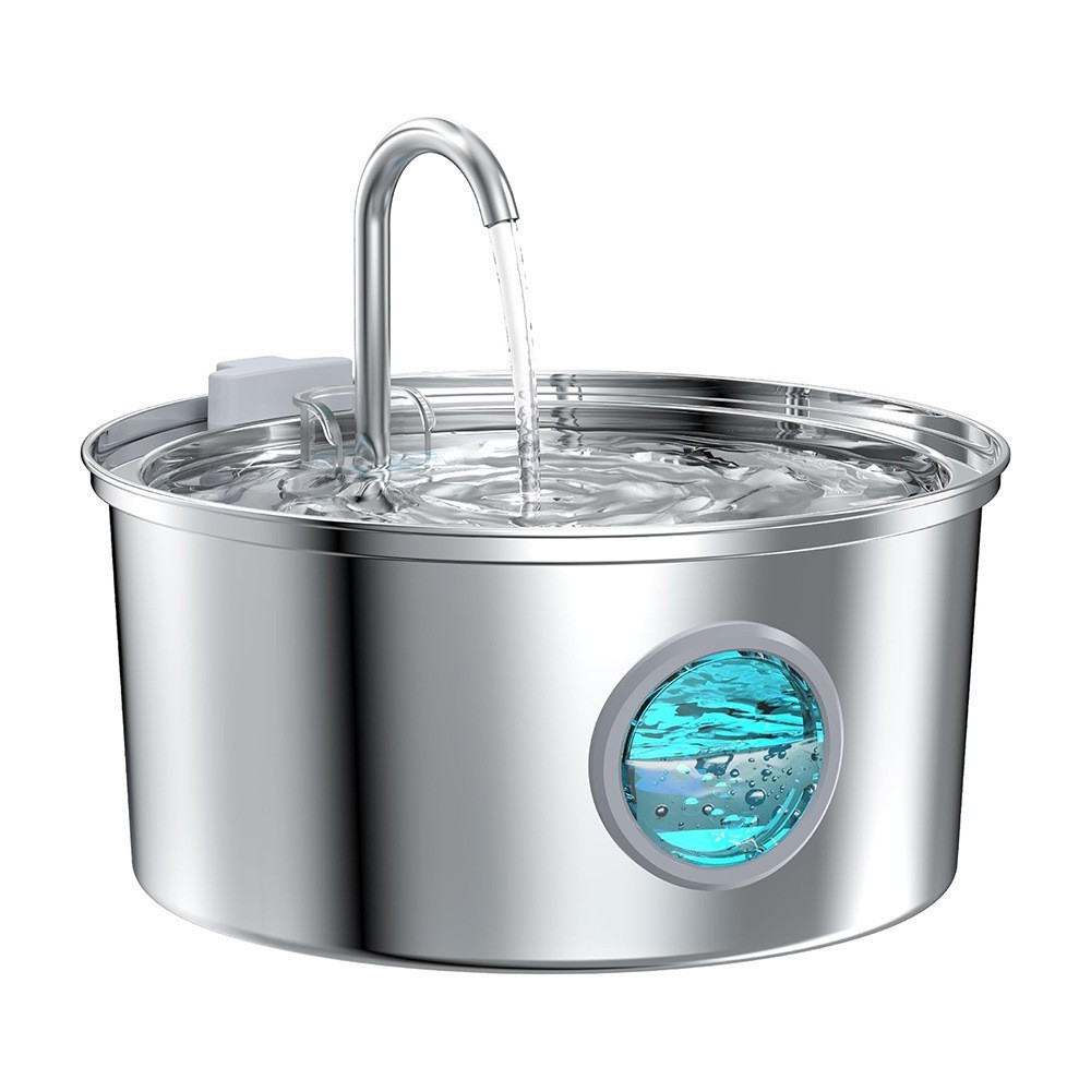 Stainless Steel Cat Water Fountain 3.2L Pet Drinking Fountain Dispenser for Cats