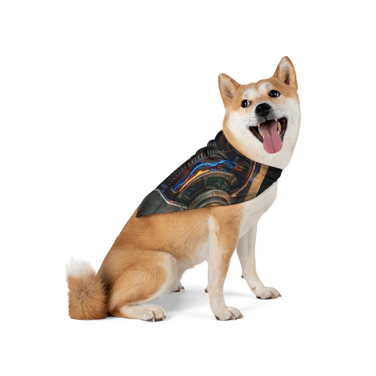 Cyber Dog AI Robot Bandana Pet Accessory Android Mechanical Graphic Print Gift