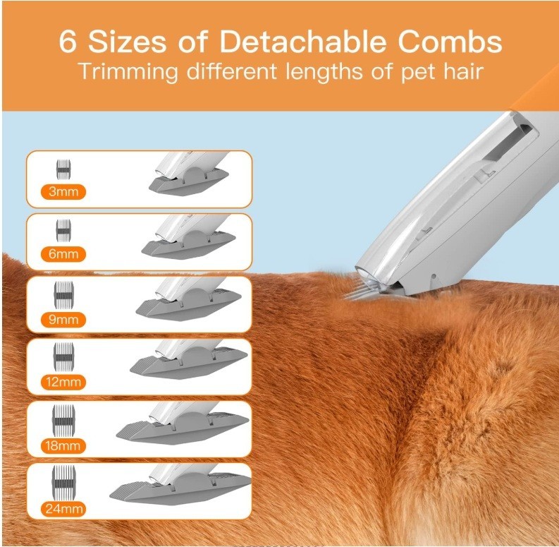 AIRROBO PG100 Pet Grooming Vacuum with 5 Grooming Tools, 12000Pa Suction Power