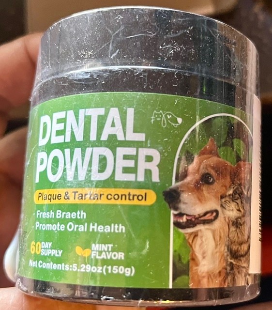 Dog & Cat – Mint DENTAL POWDER – Plaque & Tartar Control -5.29oz/150g – 60 Days!