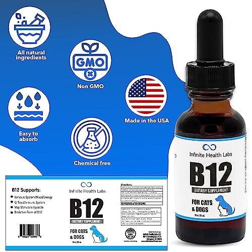   Liquid Vitamin B-12 for Dogs and Cats – Vet Formulated Methyl B12 Made in USA