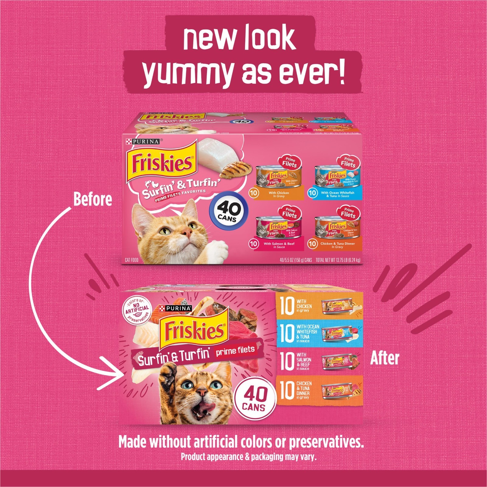 2 PACK Purina Friskies Gravy Wet Cat Food Variety Pack, ( Pack of 40 ) 5.5 oz.
