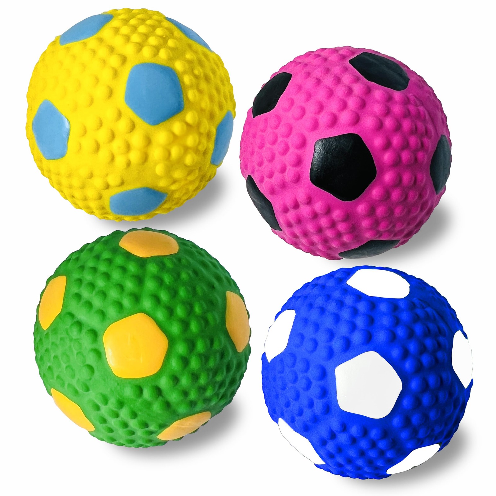 HOLYSTEED Squeaky Latex Balls 2in Fetch & Chew Toy for Small Dogs