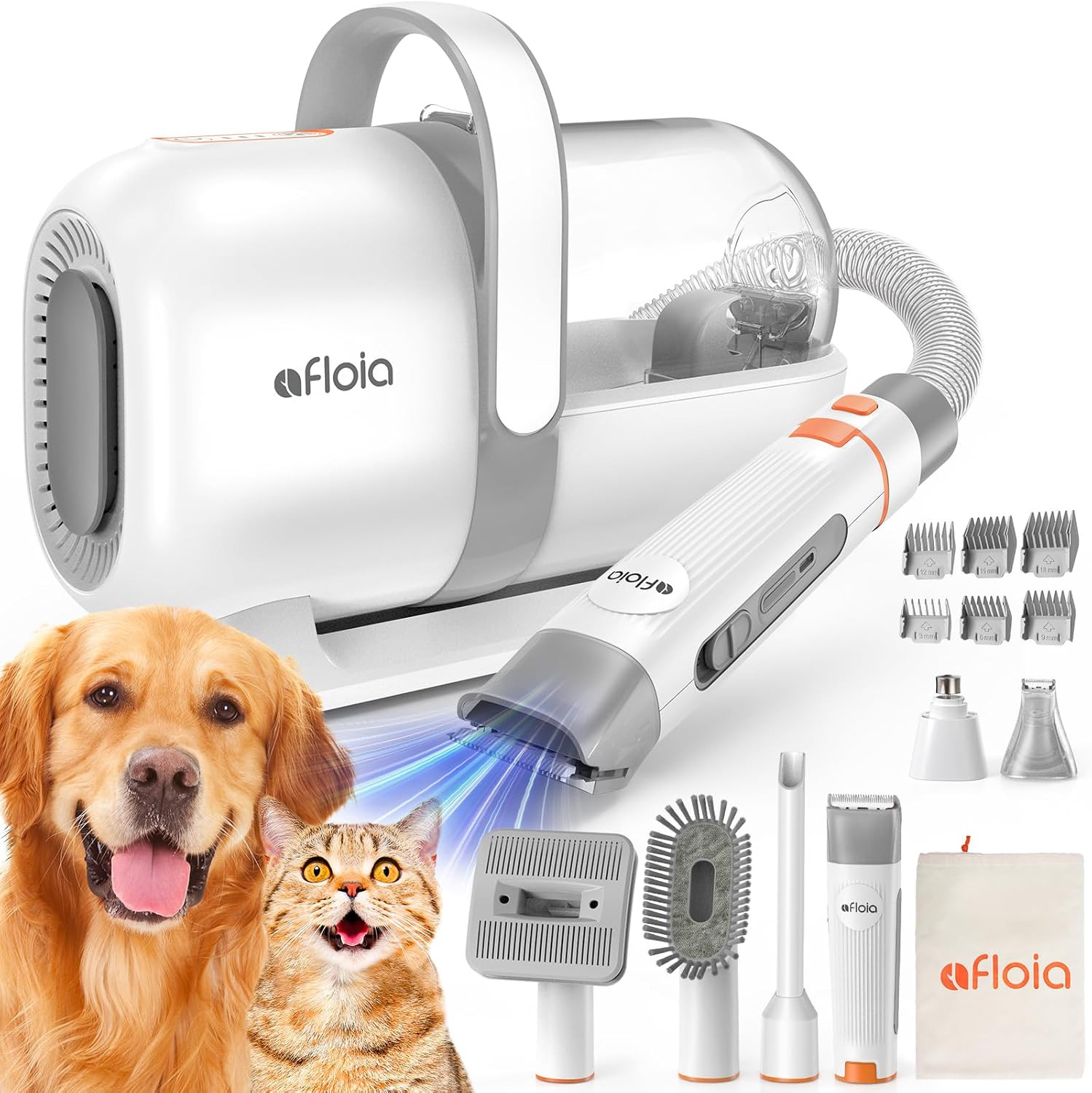 Afloia 6-in-1 Dog Grooming Kit, Pet Grooming Vacuum for Shedding, Dog Hair Vacuu