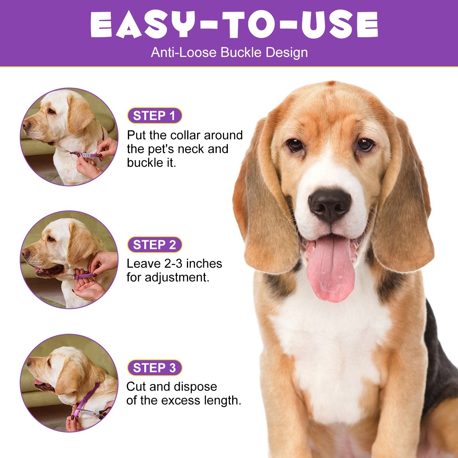 90 Day Calming Collar for Dogs Natural Calming Pheromones Embedded anxiety relax