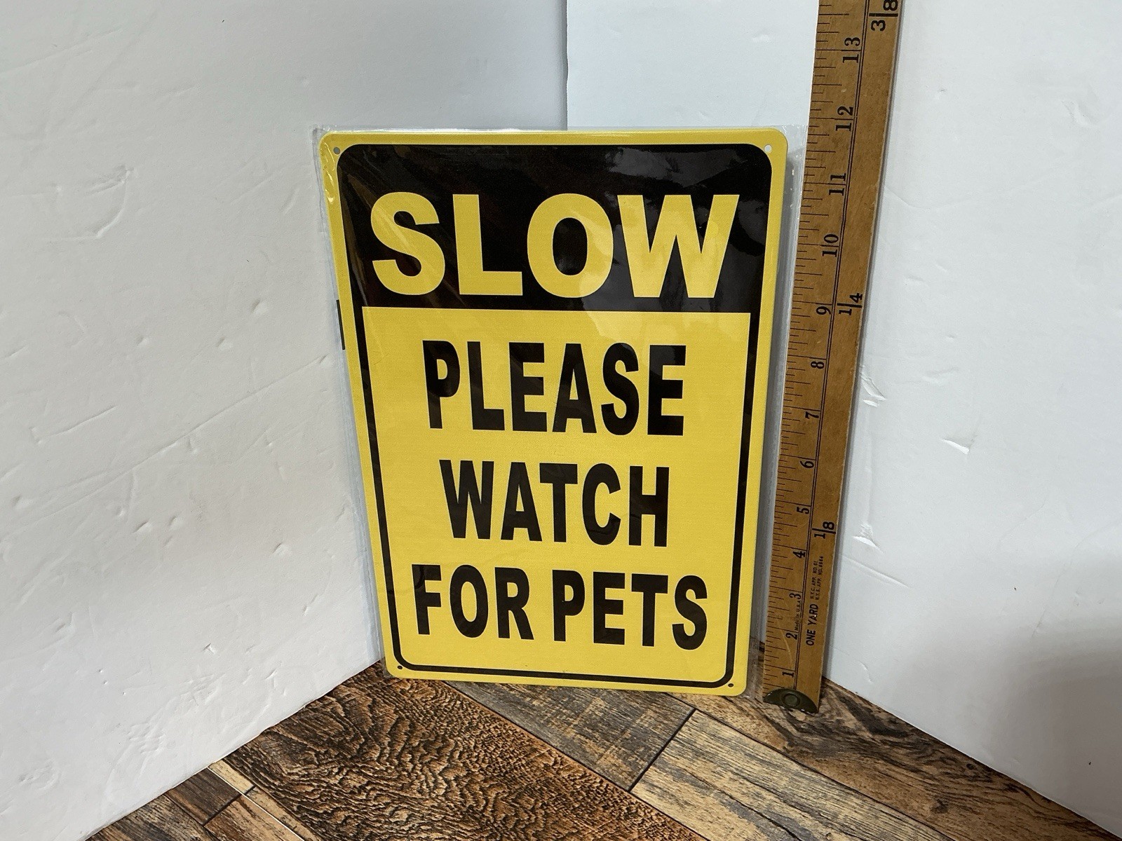 PET SIGN SLOW Please Watch for Pets Dogs Cats Metal ALUMINUM HD 12″ X 8″ NEW