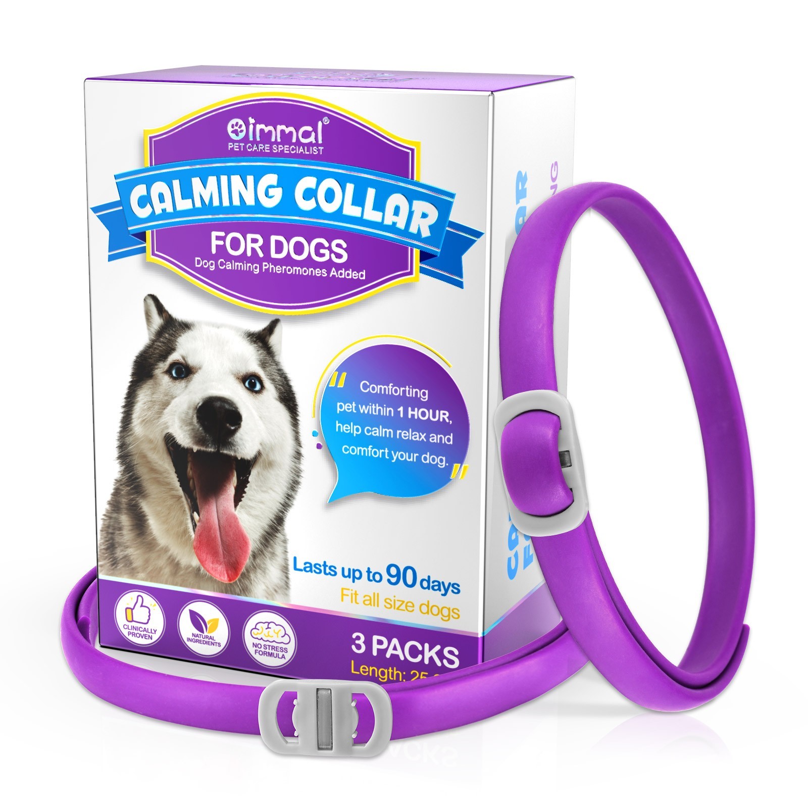 90 Day Calming Collar for Dogs Natural Calming Pheromones Embedded anxiety relax