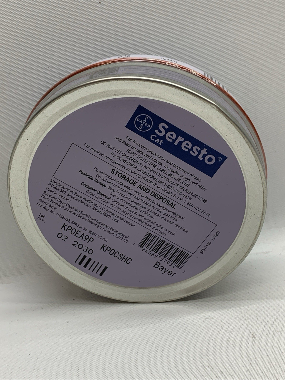 Bayer Seresto Flea and Tick Prevention Collar for Cats 8-Month Protection New