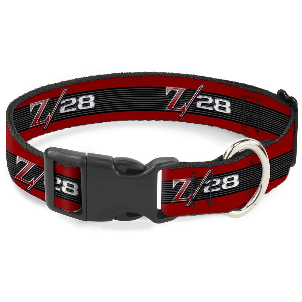 Plastic Clip Collar 1969 Camaro Z/28 Emblem/Stripe Red/Black/Gray/Silver Medium