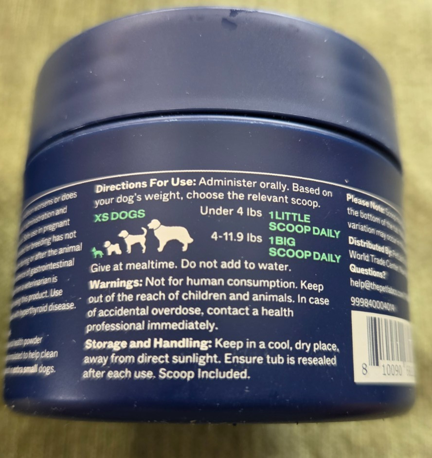 PetLab Co. ProBright Advanced Dental Powder for X-Small Dogs 1.59oz. 30 Scoops