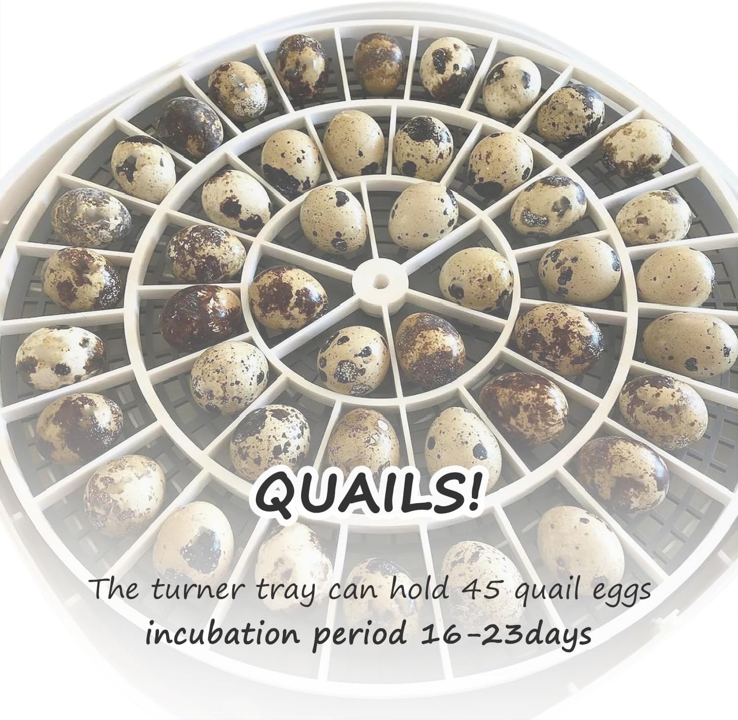 Sturdy Egg Turner Tray Replacement for Nurture Incubators – 45 Quail Egg Holders