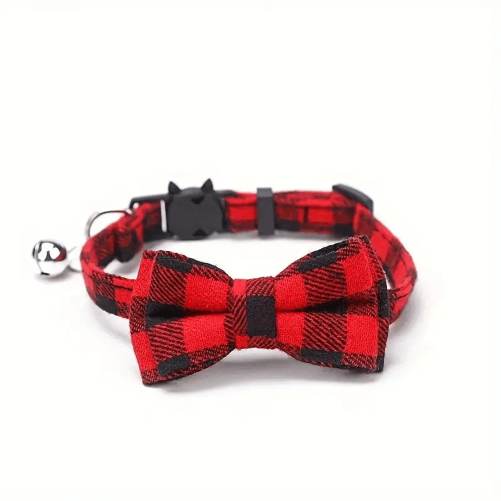 Bow-Tie Cat Collar Cute Plaid Safety Brakaway Collar Pet Adjustable Buckle Bell