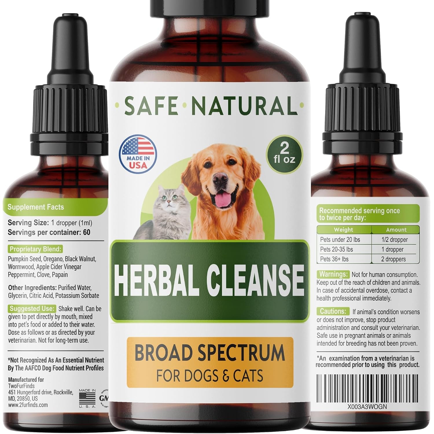 Homeopathic Parasite Cleanse for Dogs and Cats Herbal Natural Treatment