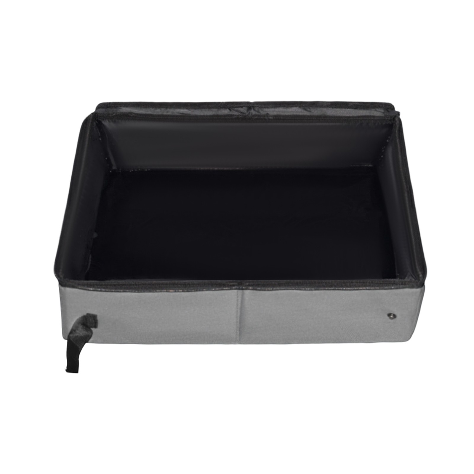Foldable Cat Litter Box with Lid, Portable Oxford Cloth, Grey, Medium