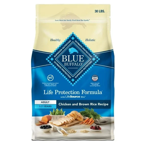 Blue Buffalo Life Formula Senior Chicken & Brown Rice Recipe Dry Dog Food, 30 lb