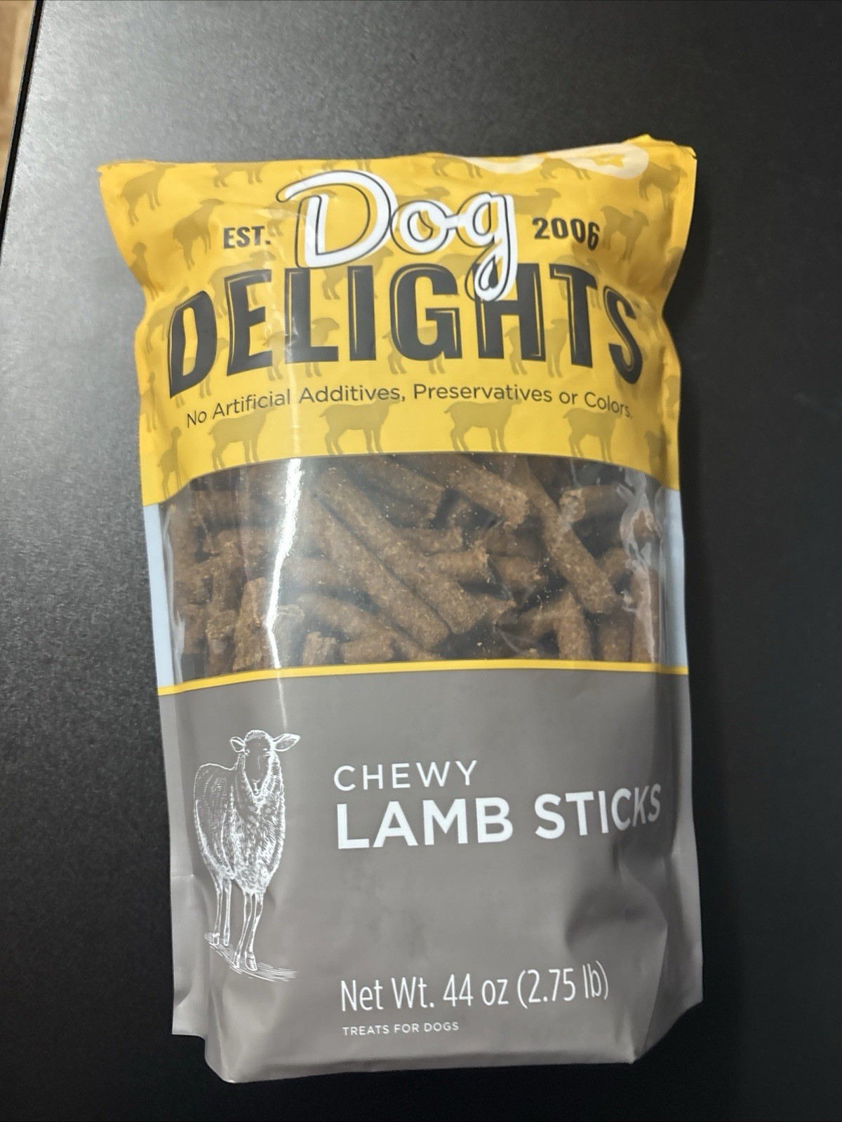 DOG DELIGHTS Chewy Lamb Stick Dog Treats 44oz Bag – All Natural Training Treat