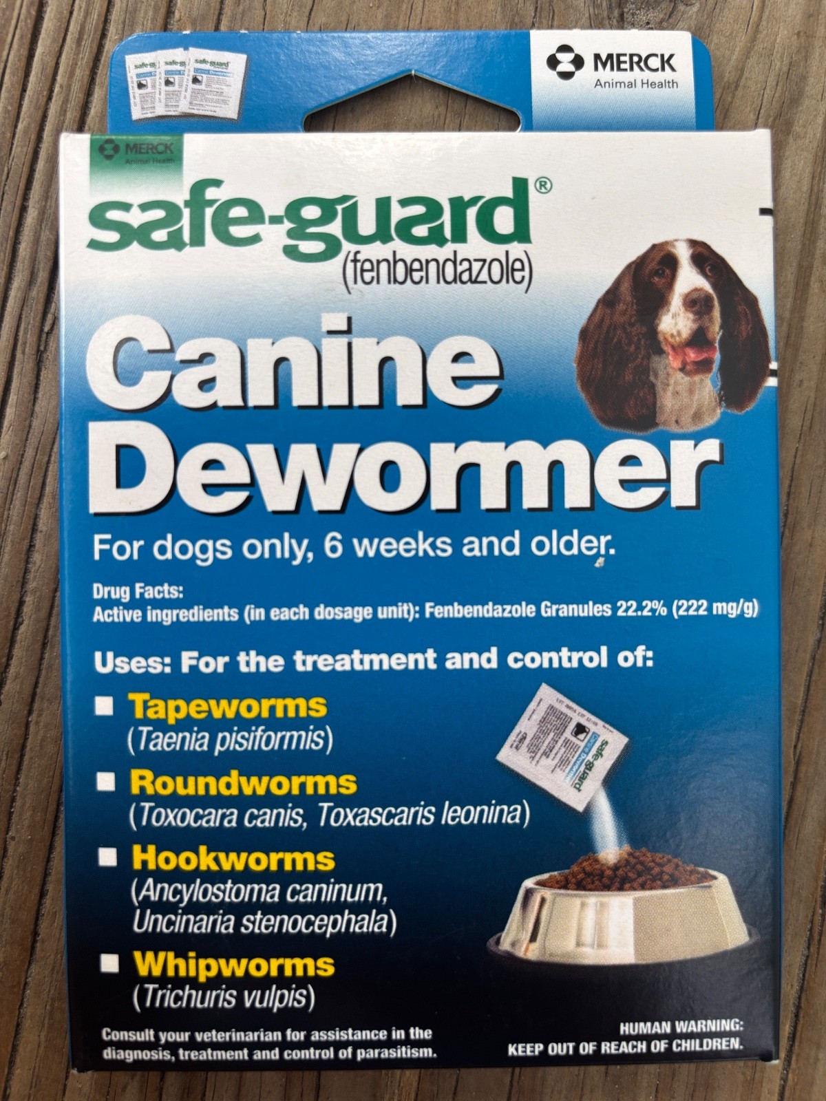 Merck Safe-Guard Canine Dewormer For Dogs 6 Weeks and Older 3 x 2 gm