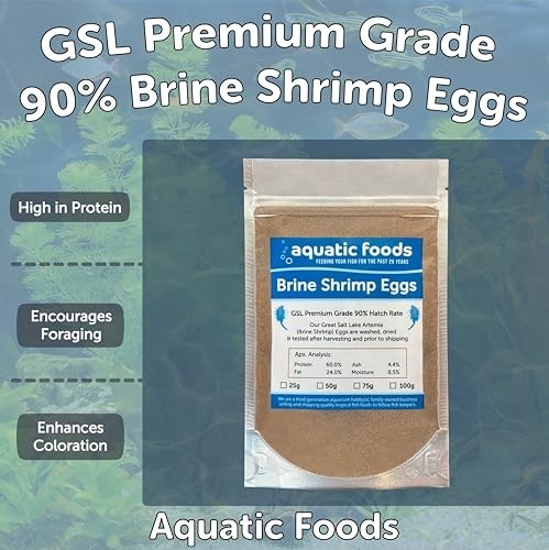 Brine Shrimp Eggs Premium Grade 90 Hatch Rate 25 Grams Fry & Baby Fish Food