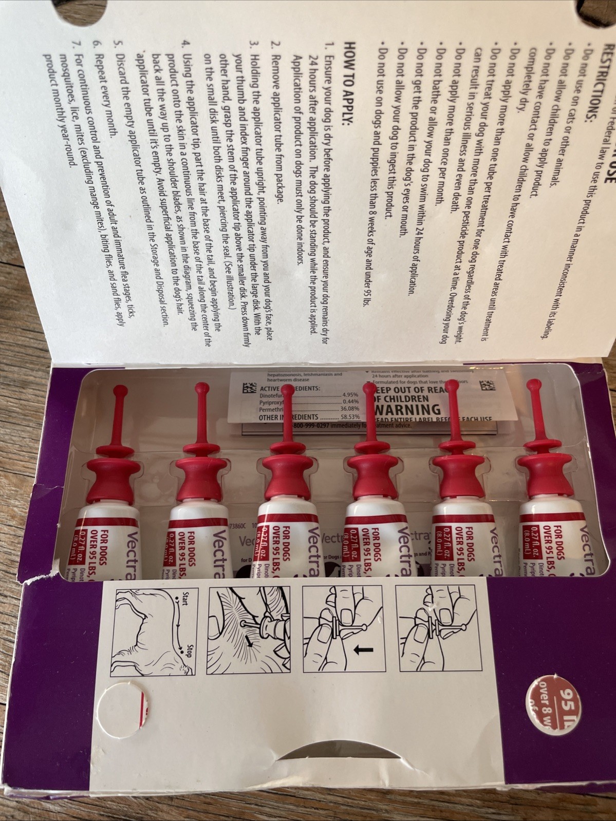 Vectra 3D for Dogs Flea Tick Treatment for dogs over 95lbs 6 Month Supply