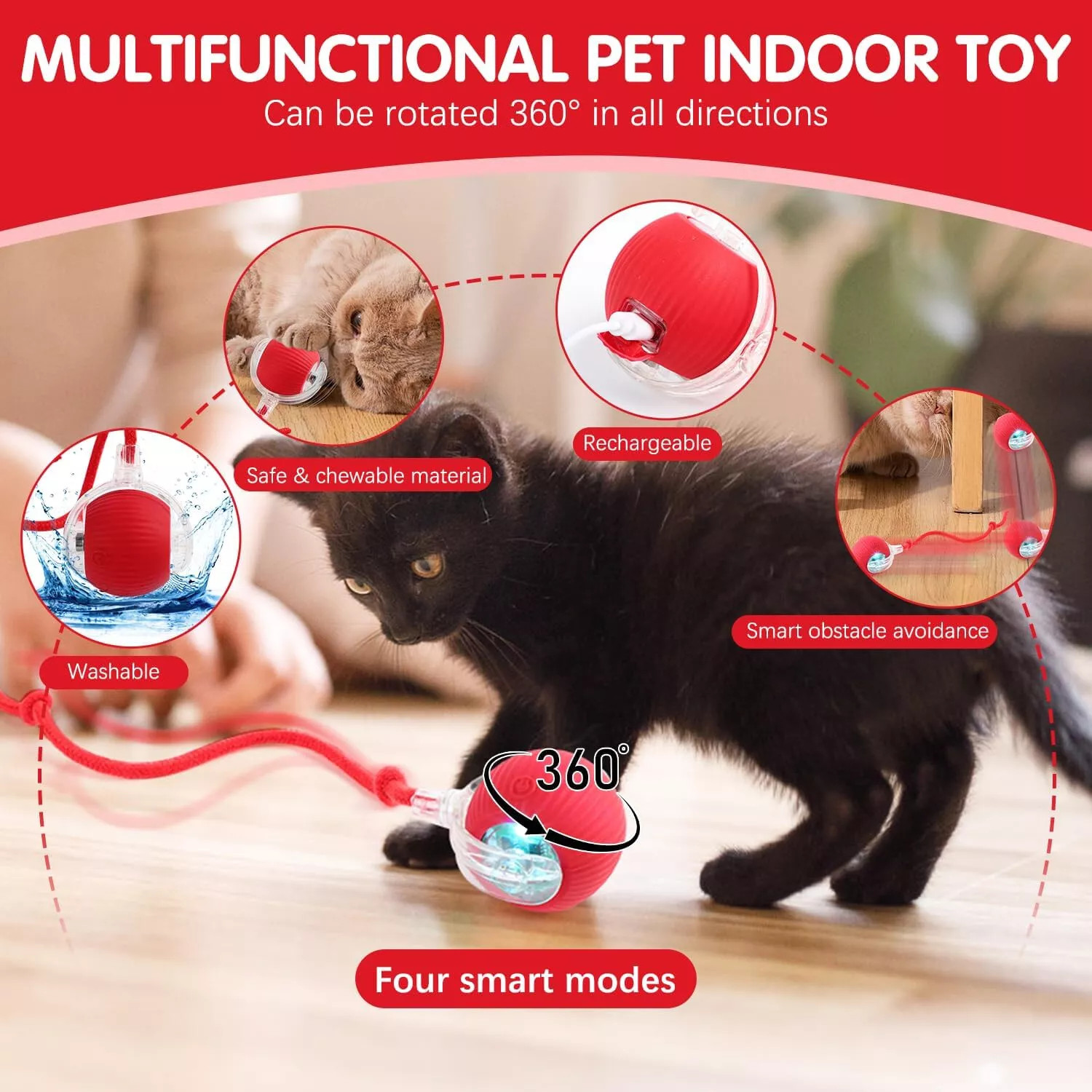 Smart Automatic Rolling Ball – Electric Self-Moving Pet Toy for Cats & Dogs