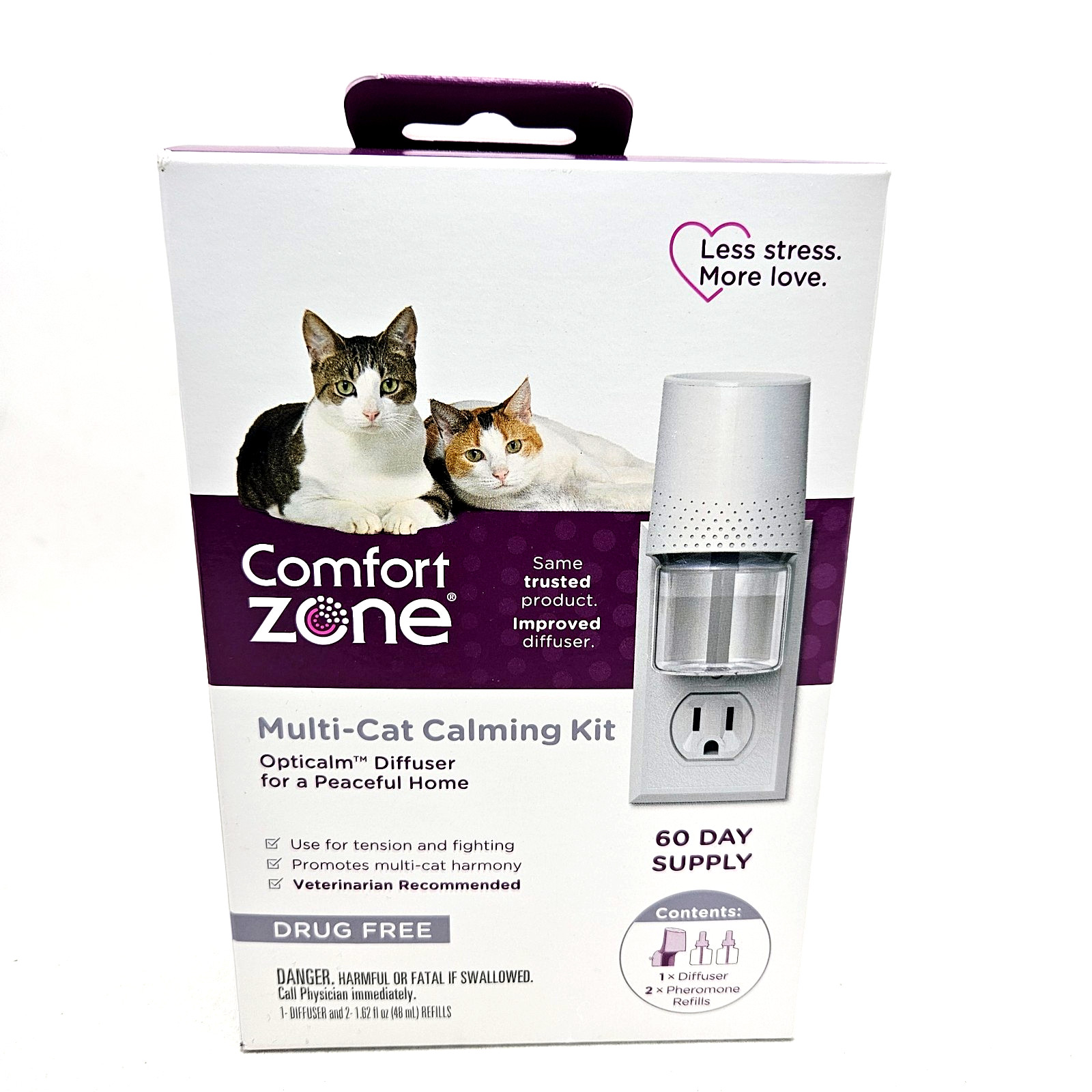 Comfort Zone 60 Day Starter Kit 1 Cat Diffuser 2 Refills Reduce Stress Plug in
