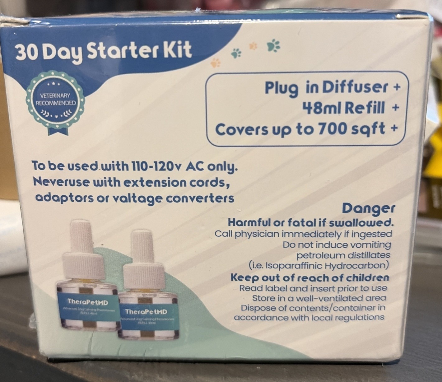 TheraPetMD Advanced Dog Calming Diffuser Kit 1 Diffuser 2 Refill 48ml 30 Days