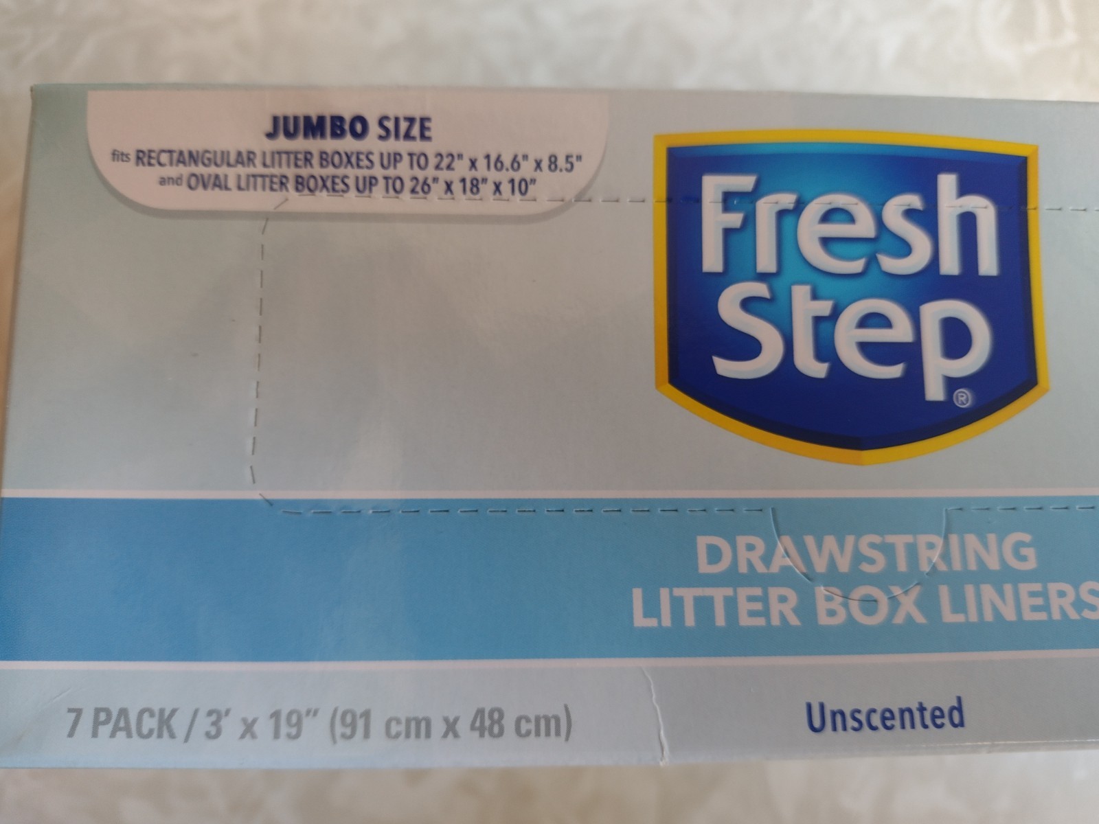 12 Boxes Fresh Step Drawstring Cat Litter Box Liners Jumbo Size Unscented 3’x19″