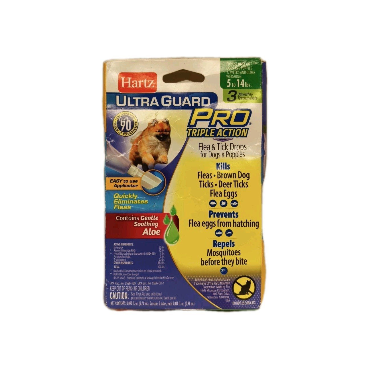 Hartz Ultra Guard 5 To 14 lbs Pro Flea Tick Dogs Triple Action 3 Month Supply