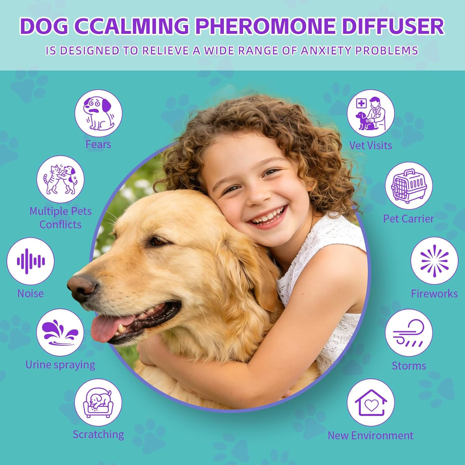 6 In 1Therapet Dog Calming Diffuser Pheromone Anxiety Aid 2Plug in 4x48ml Refill