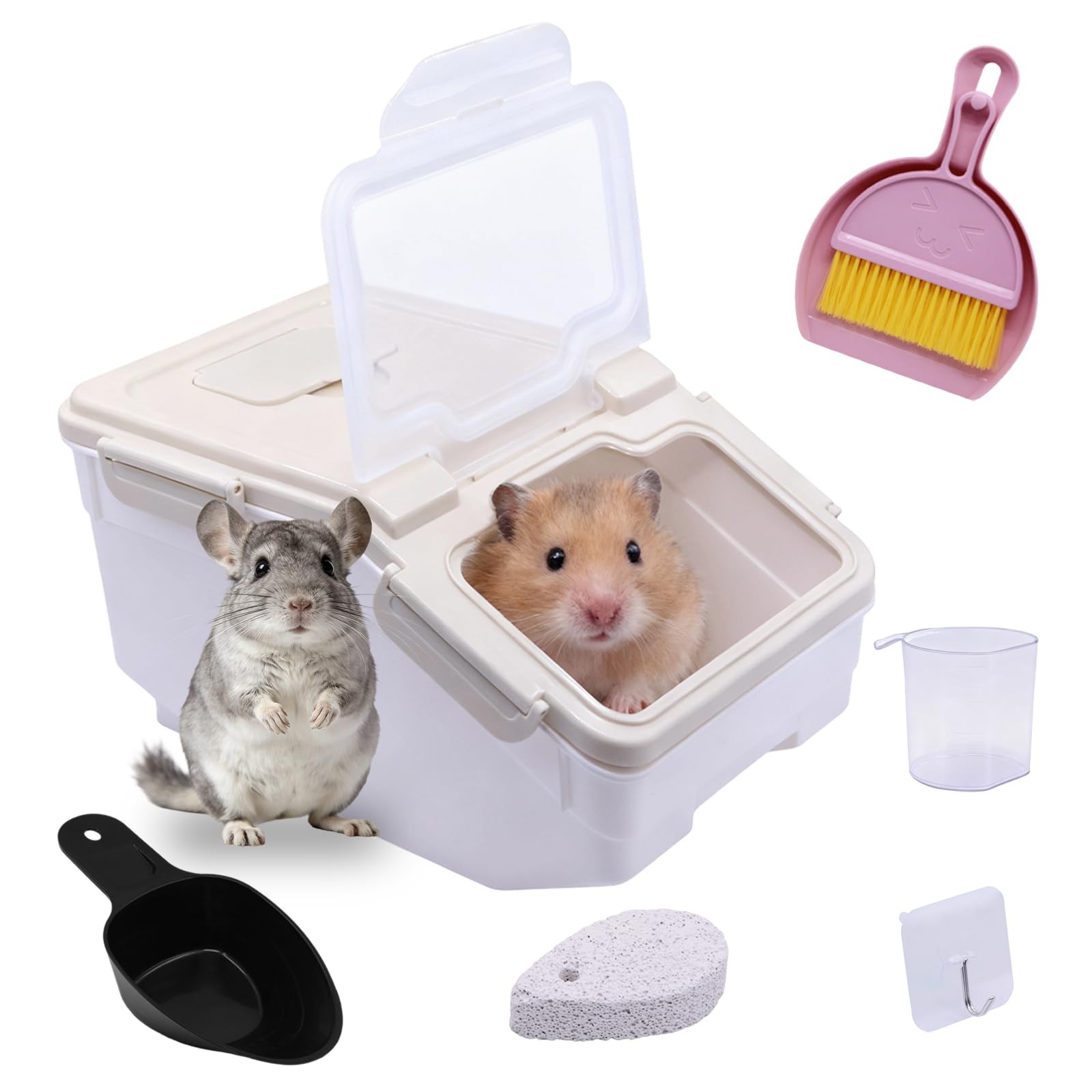Extra Large Chinchilla Sand Bath Container, 7.4Inch Hight Dust Bath Hous…