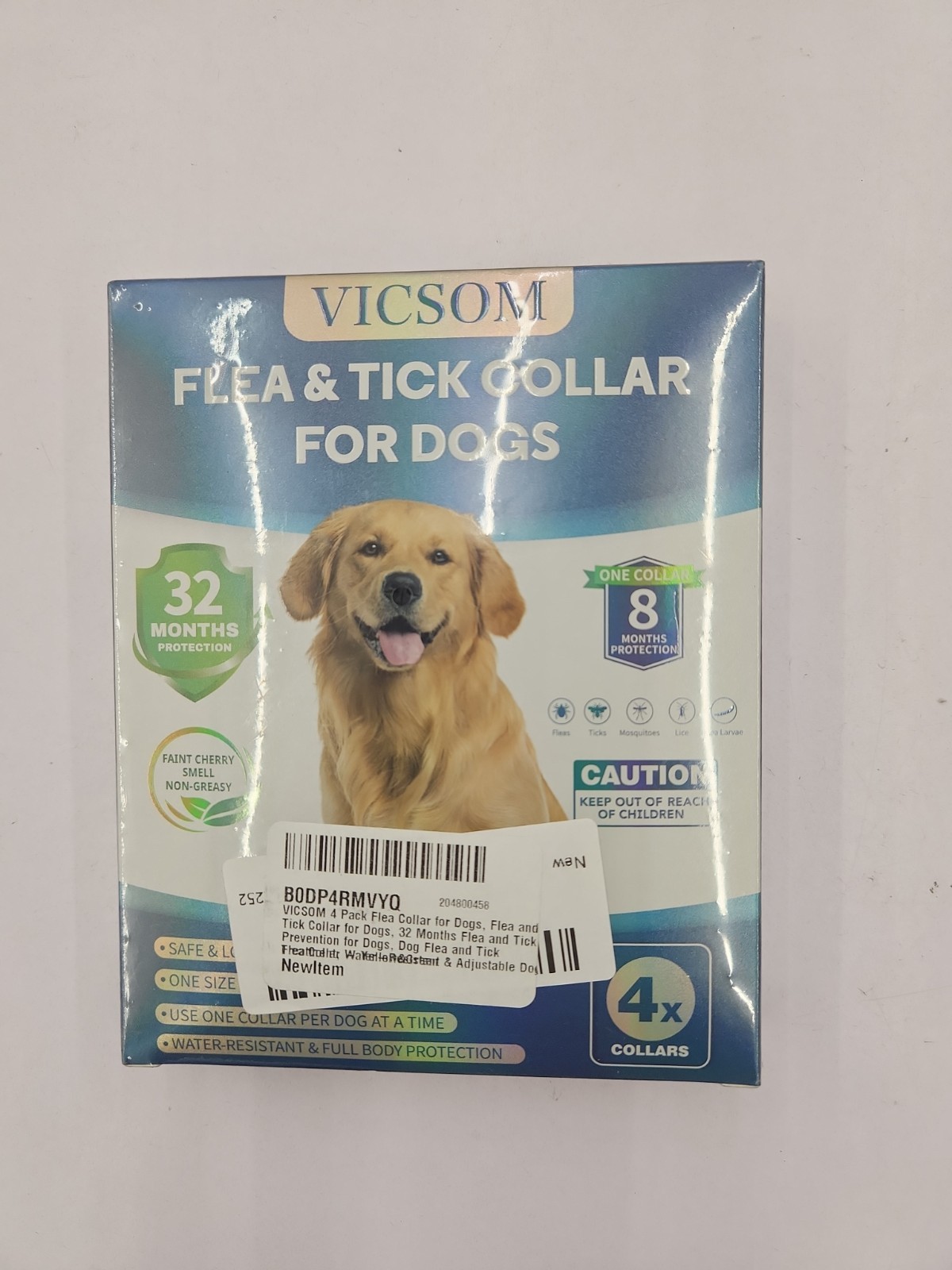 4-Pack Dog Flea & Tick Collar Waterproof 32 Months Protection