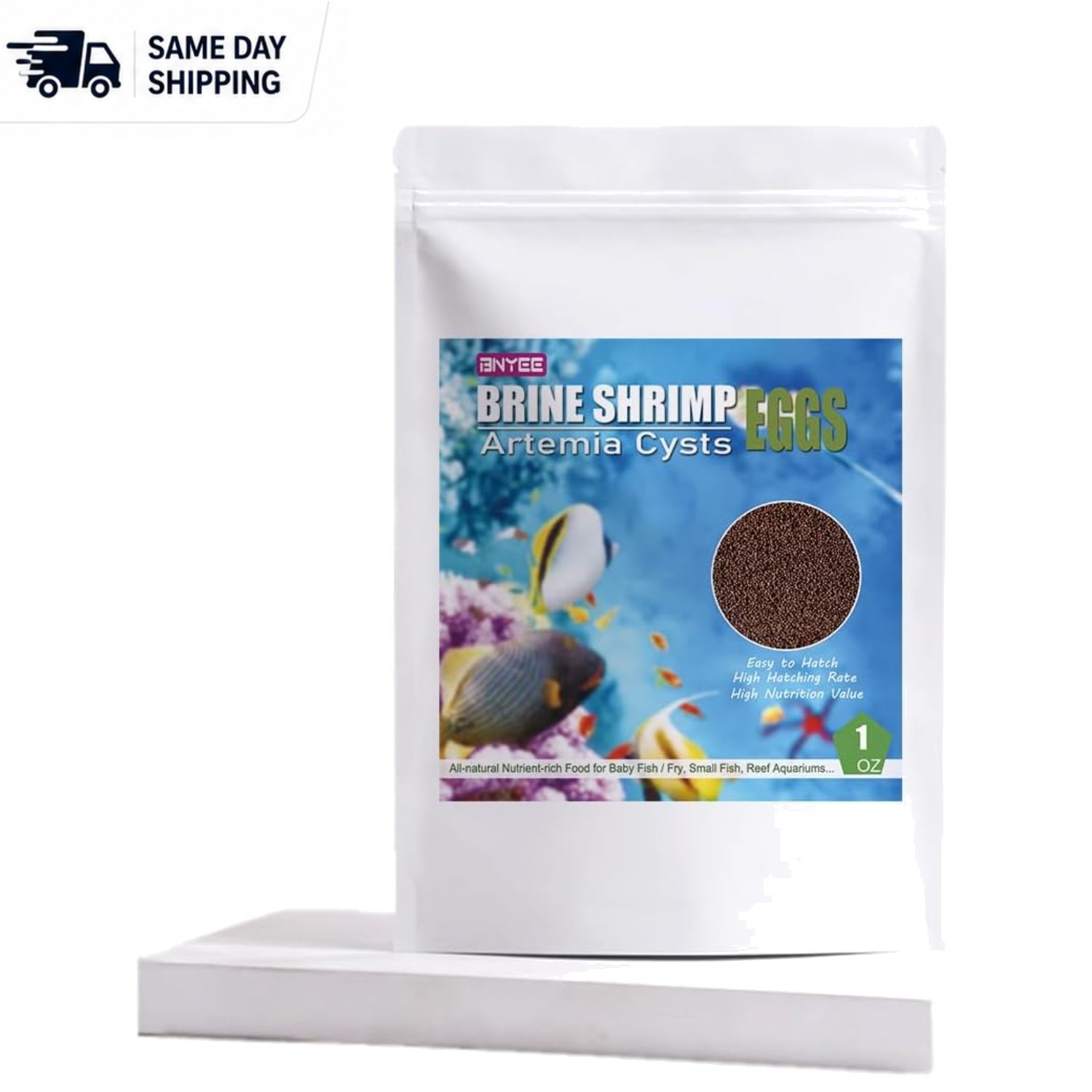 AAA Grade Brine Shrimp Eggs in Resealable Pouch – Nutritious Fry Food 1 OZ
