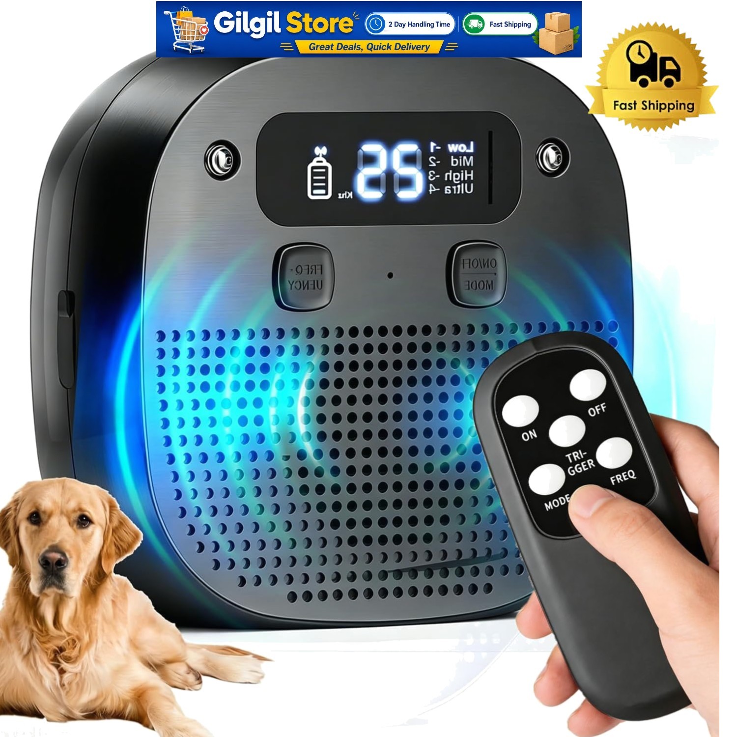 Safeguard Your Home with Ultrasonic Dog Bark Control Remote – All-Weather Design