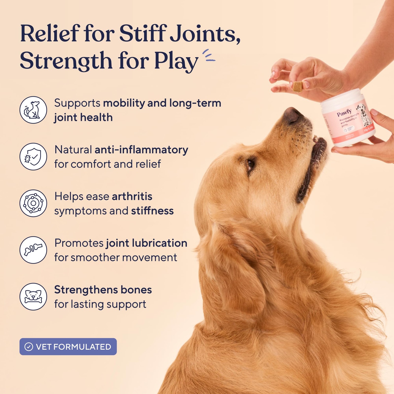 Pawfy Hip & Joint Supplement for Dogs with MSM 4 Ounce (Pack of 1), No Color