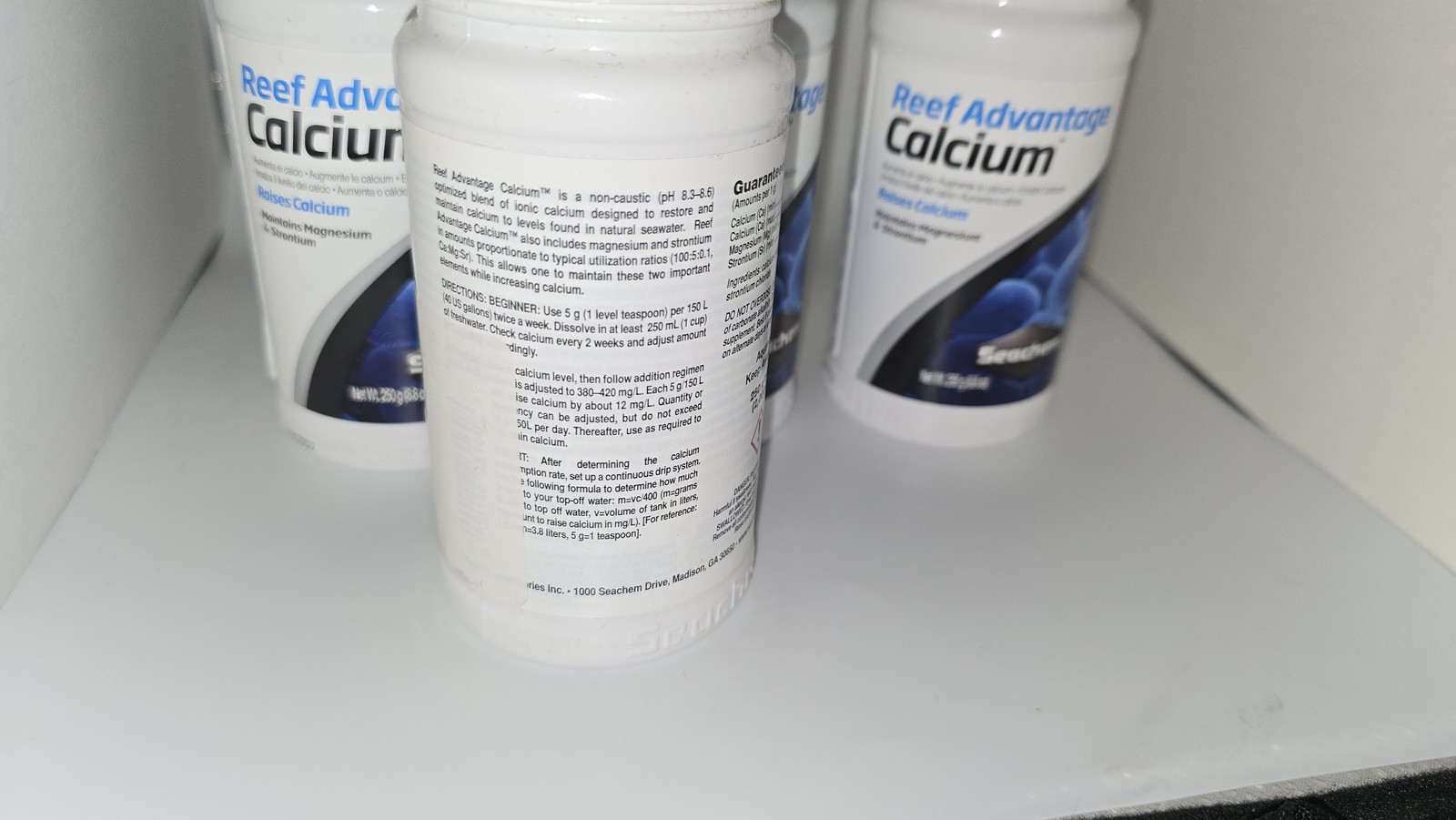 5 Pack Seachem Reef Advantage Calcium Magnesium Strontium 250g 8.8 oz Ea