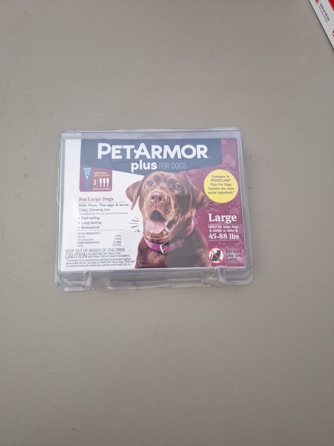 PetArmor Plus Flea & Tick Spot Treatment for Large Dogs – 3 Applicators