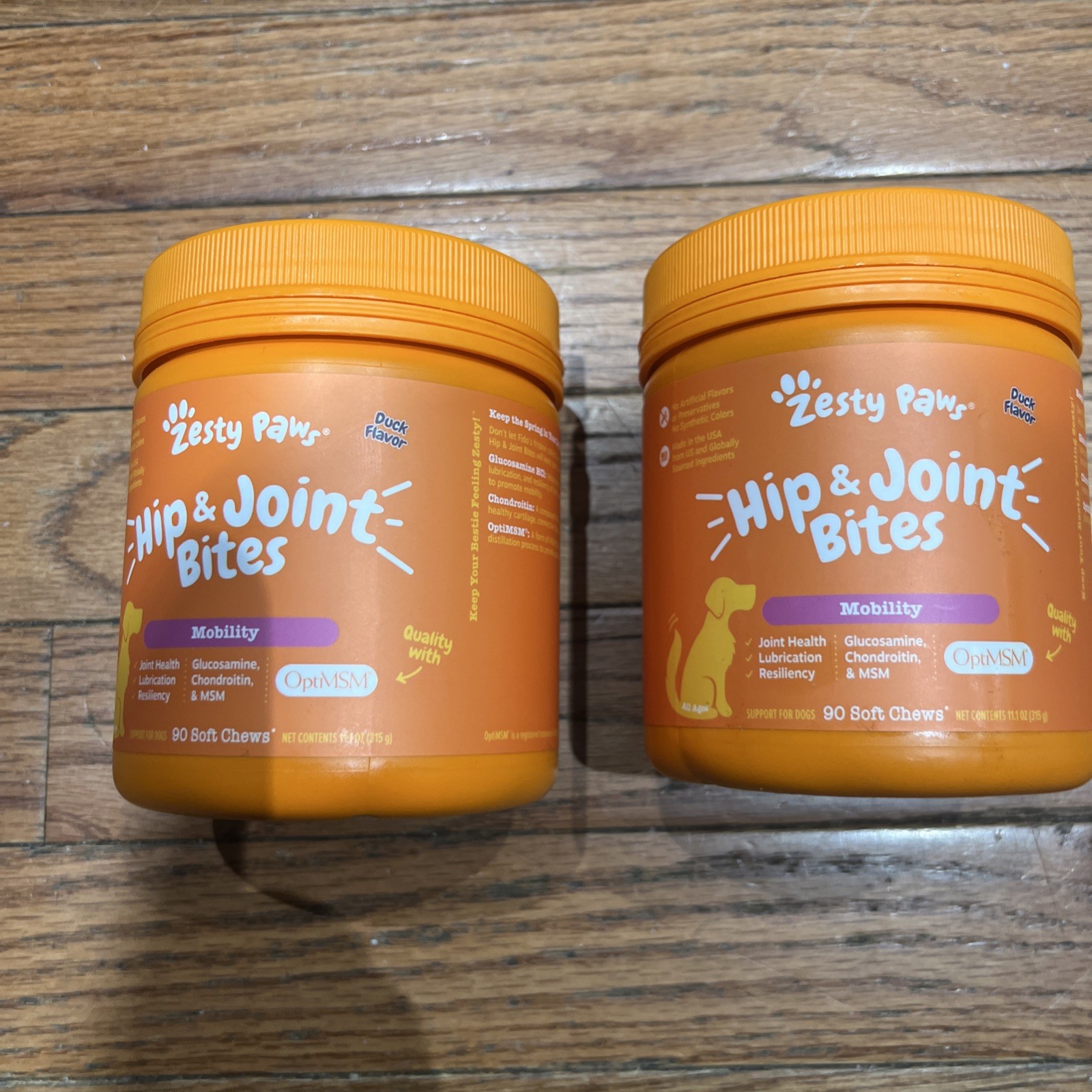 2 PACK Zesty Paws Hip & Joint Bites ORANGE EXP 12/2027