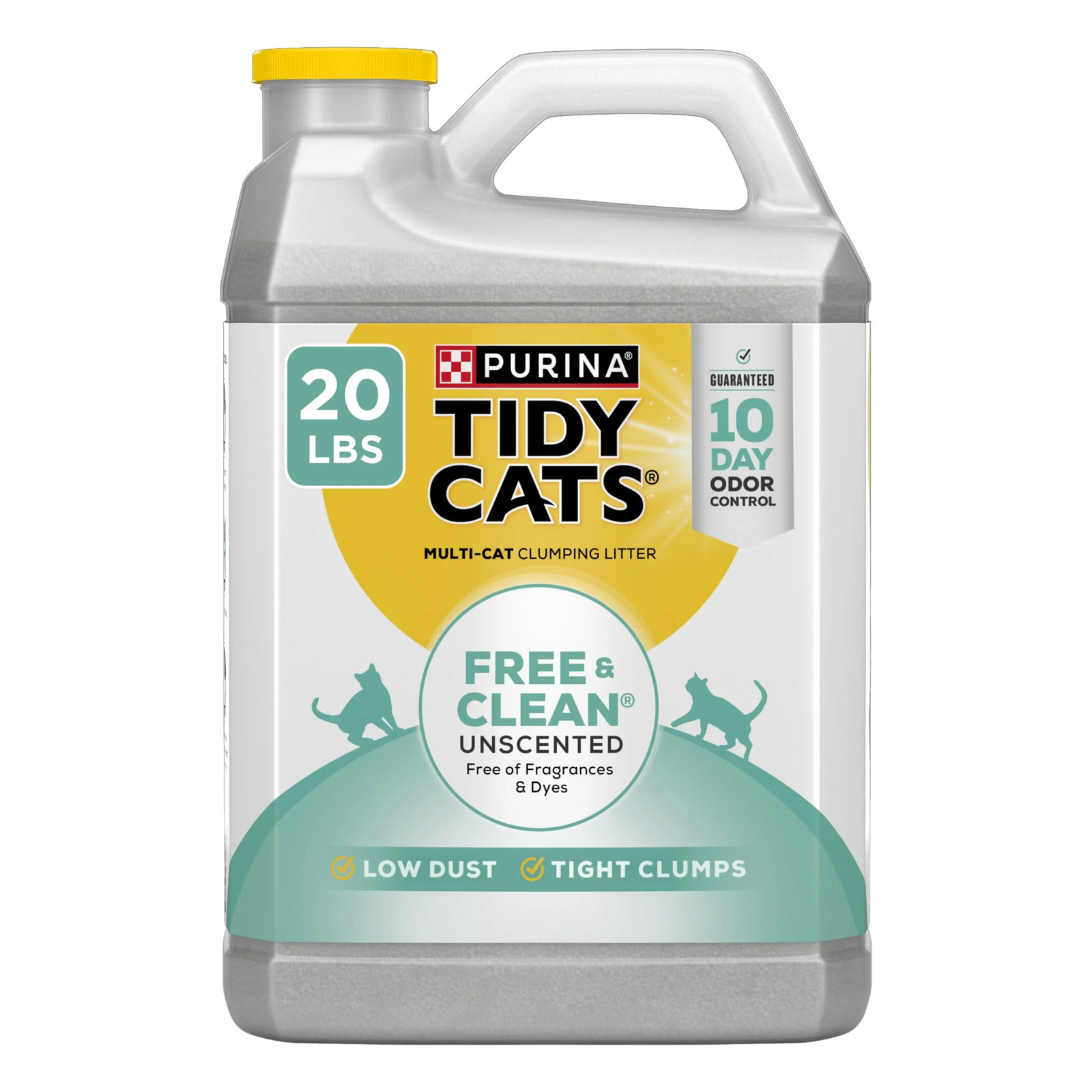 Purina Free and Clean Clumping Cat Litter, Unscented, 20 Lb Jug