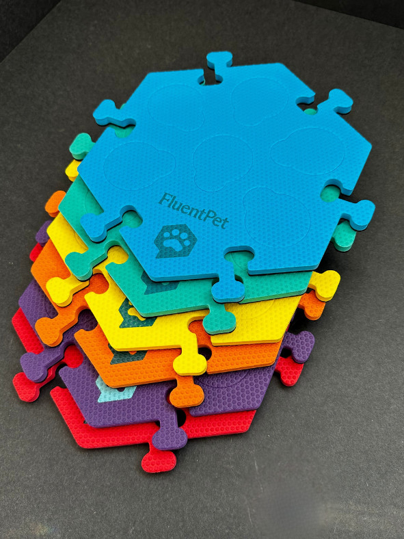 FluentPet HexTiles 6-Pack – All 6 Colors – Button Mats Only – Dog/Cat Setup