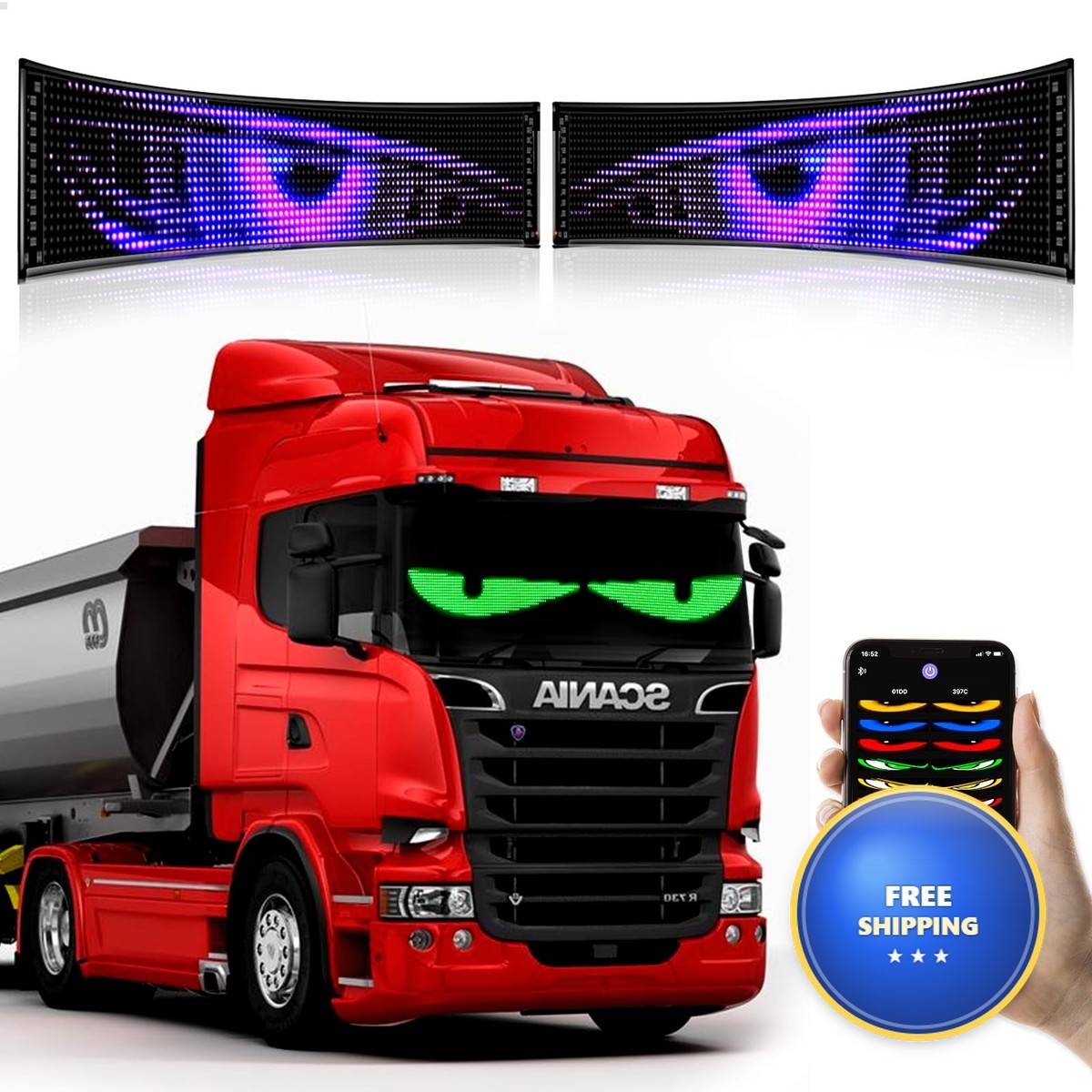 XIAOOHO JTPD-03-045 2Pcs LED Devil Eyes Light for Truck/Car Bluetooth APP