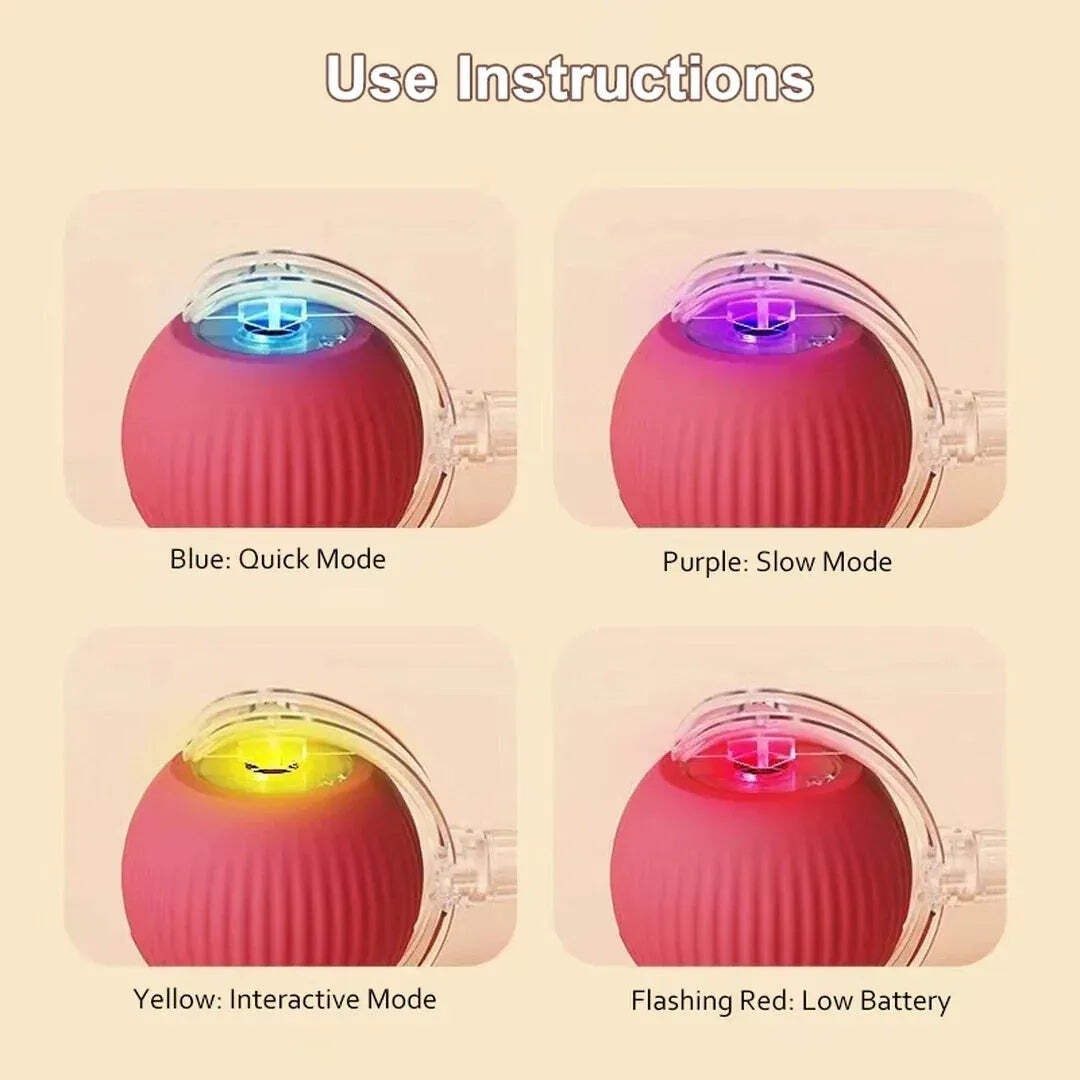 Automatic Rolling Cat Dog Toy Ball 2 Pack USB Rechargeable Self-Moving Kitten