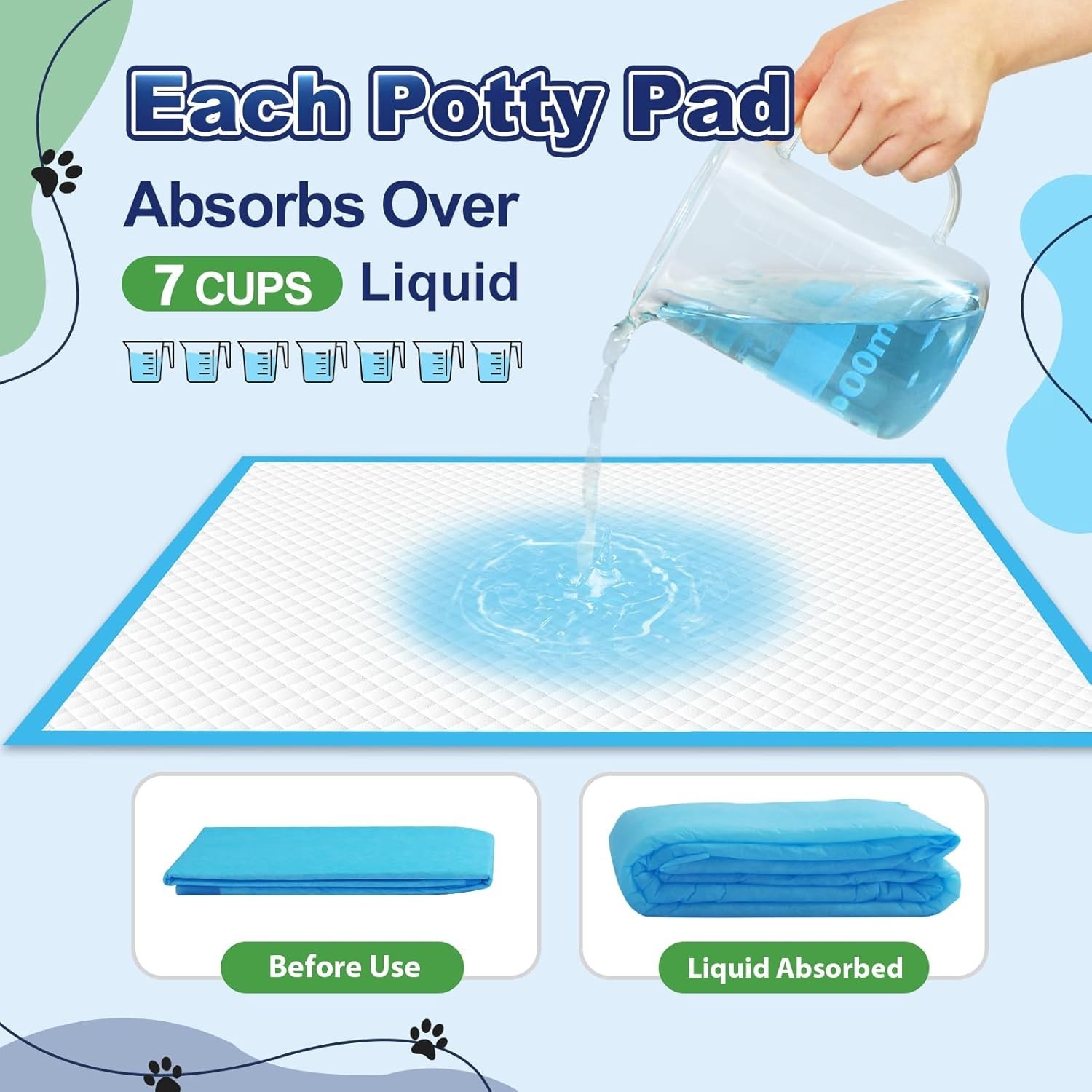 Puppy Pads 100/200 Pack, 23.6″x23.6″ Extra Large Dog Pee Pads Super Absorbent