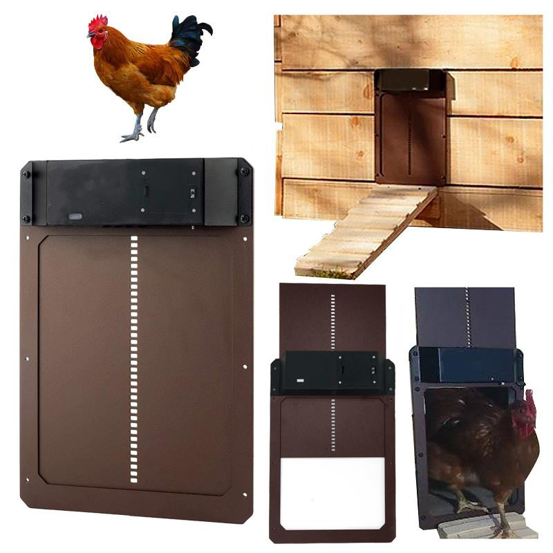 Chicken Coop Door Automatic Waterproof With Light Sensor Poultry Gate Hen