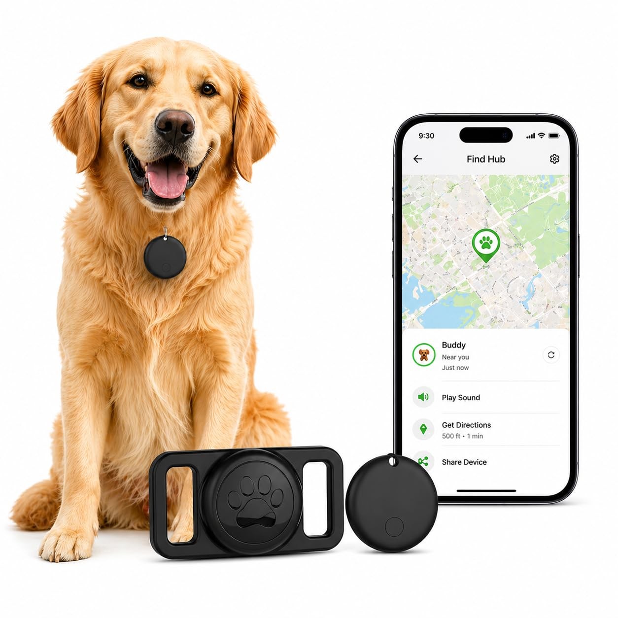 Dog GPS Collar Tracker Waterproof Smart Tag No Monthly Fee Dogs Android Only