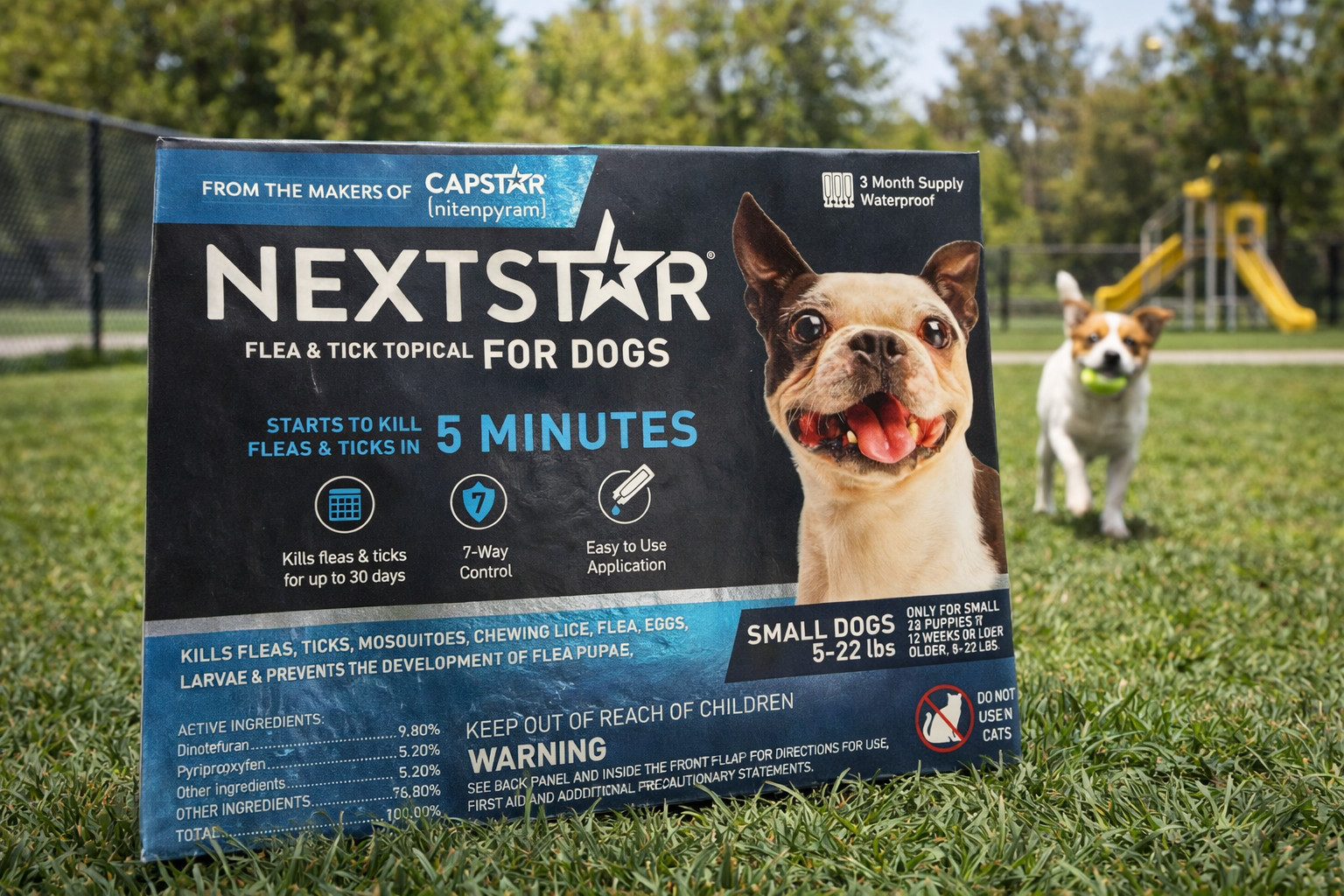 NextStar Flea Tick Treatment Small Dogs 5-22 lbs 3 Month Supply Drops Medicine