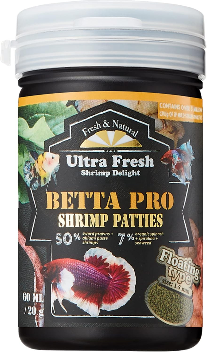 Betta Fish Food, Betta Pro Shrimp Patties 50% Sword Prawns Paste Shrimps