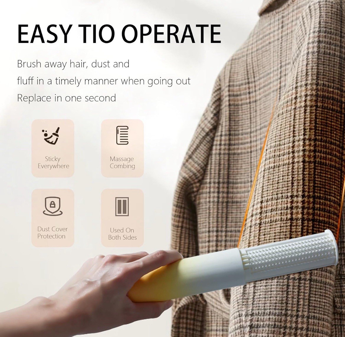 Cylindrical Pet Hair Removal Cylinder, Reusable, Stretchable Pet Comb – Orange