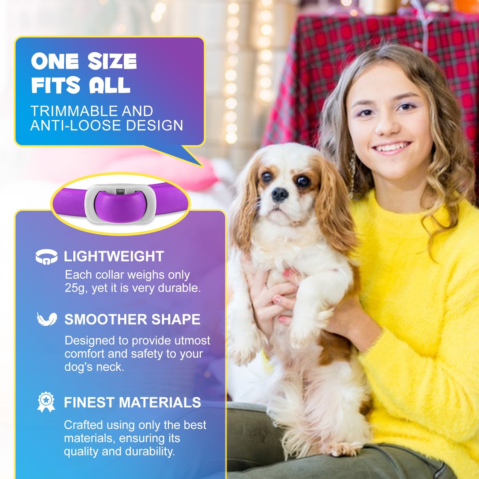 90 Day Calming Collar for Dogs Natural Calming Pheromones Embedded anxiety relax